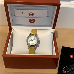 Michele watch with yellow alligator